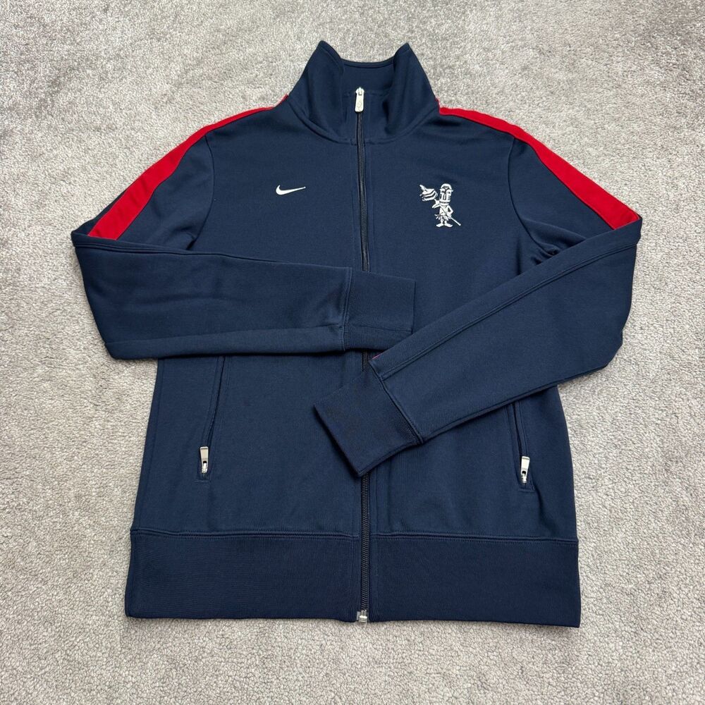 Nike Golf Dri-Fit Full Zip Track Jacket Boys Large Blue Red Striped Activewear
